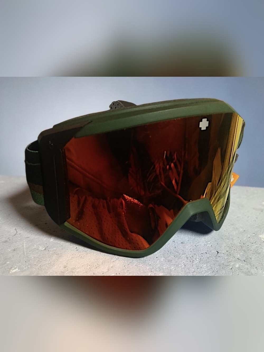 SPY Optics ACE Goggle with Orange Mirror Lens And Camo Adjustable Band W/ Pouch